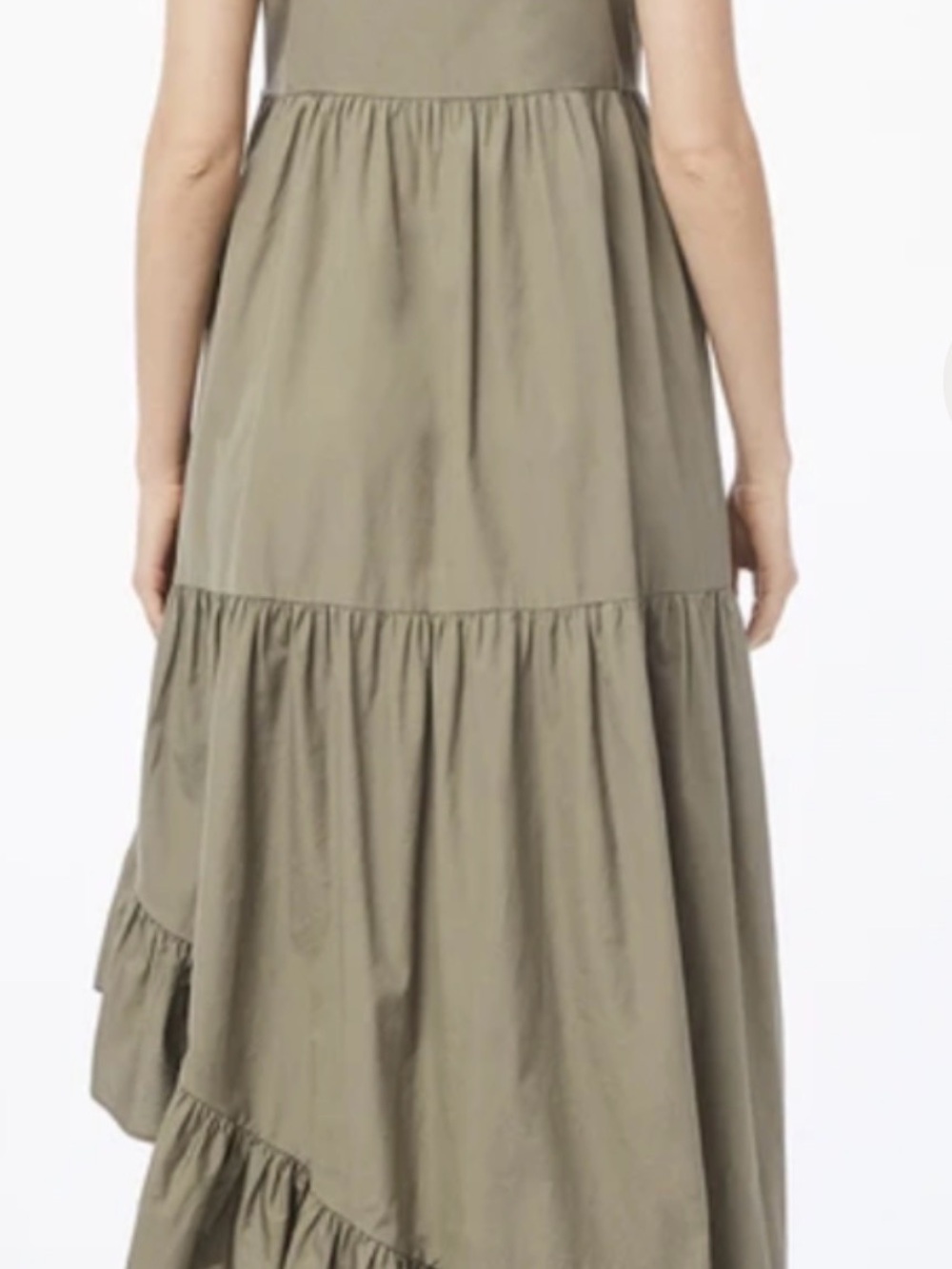 FRAME Gemma Maxi Dress in Military M 100% Cotton Asymmetrical Casual Relax Fit - Picture 3 of 14